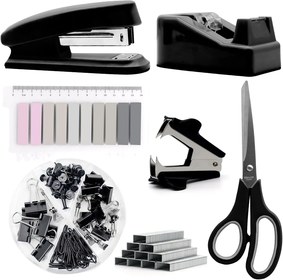 Stapler Office Set Desk Accessories-Set of 7