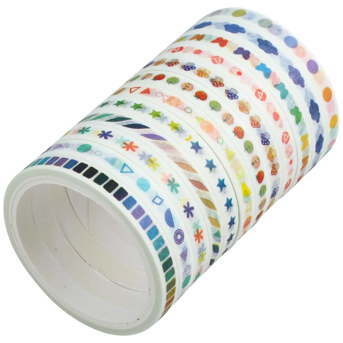 12 Rolls DIY Washi Tape Set 5mm Decorative Masking Tapes for Scrapbooking