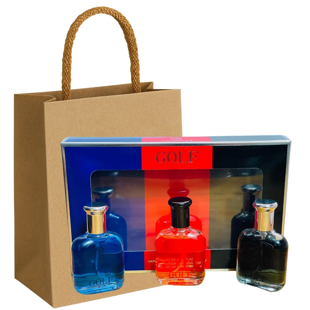 Golf Series EDP Gift Set for Men - 3x 30ml & Premium Gift Bag Combo
