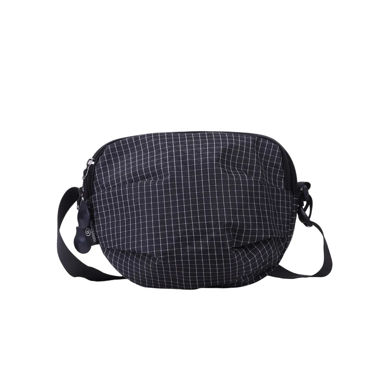 Checkered Waterproof Shell Bag Unisex Sporty Simple Shoulder Crossbody Bag - Black