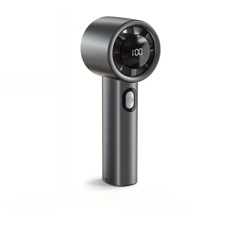 USB rechargeable handheld fan with digital display screen