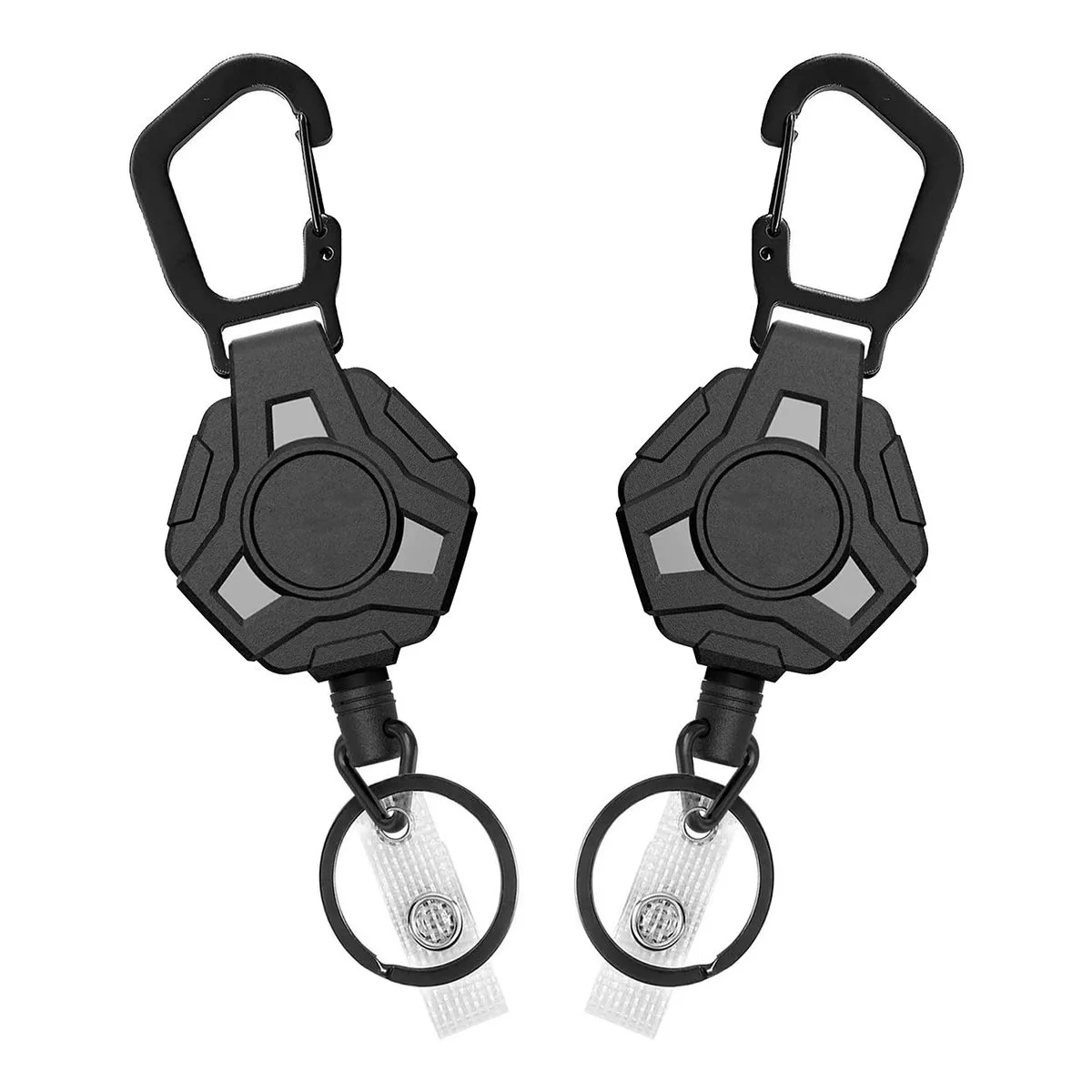 4PC Badge Reels Retractable, with Carabiner, 31.8In Coated Steel Cord