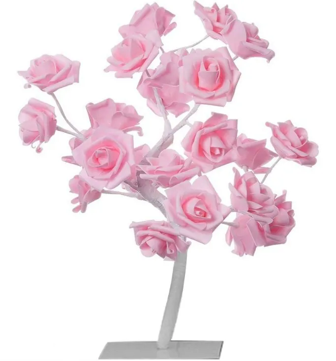 USB-powered LED Artificial Rose Table Lamp