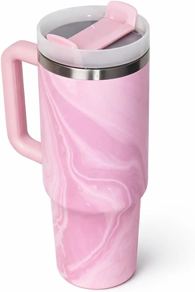 Premium Marble Flask - Pink