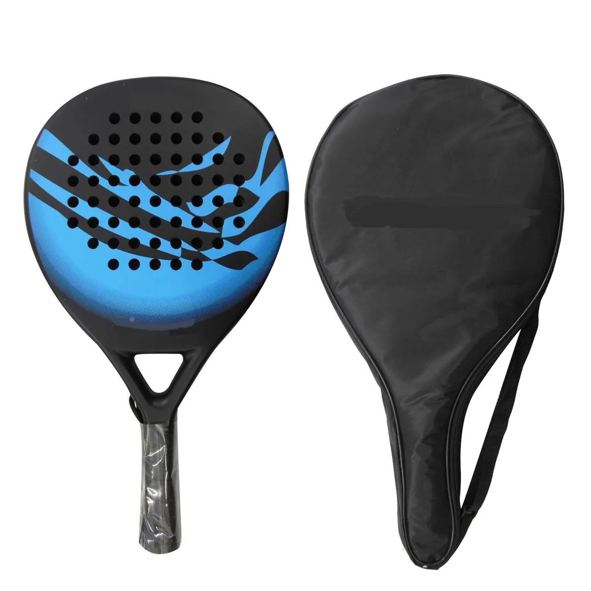 Padel Tennis Racket Carbon Fiber Diamond Shape with Bag - Blue