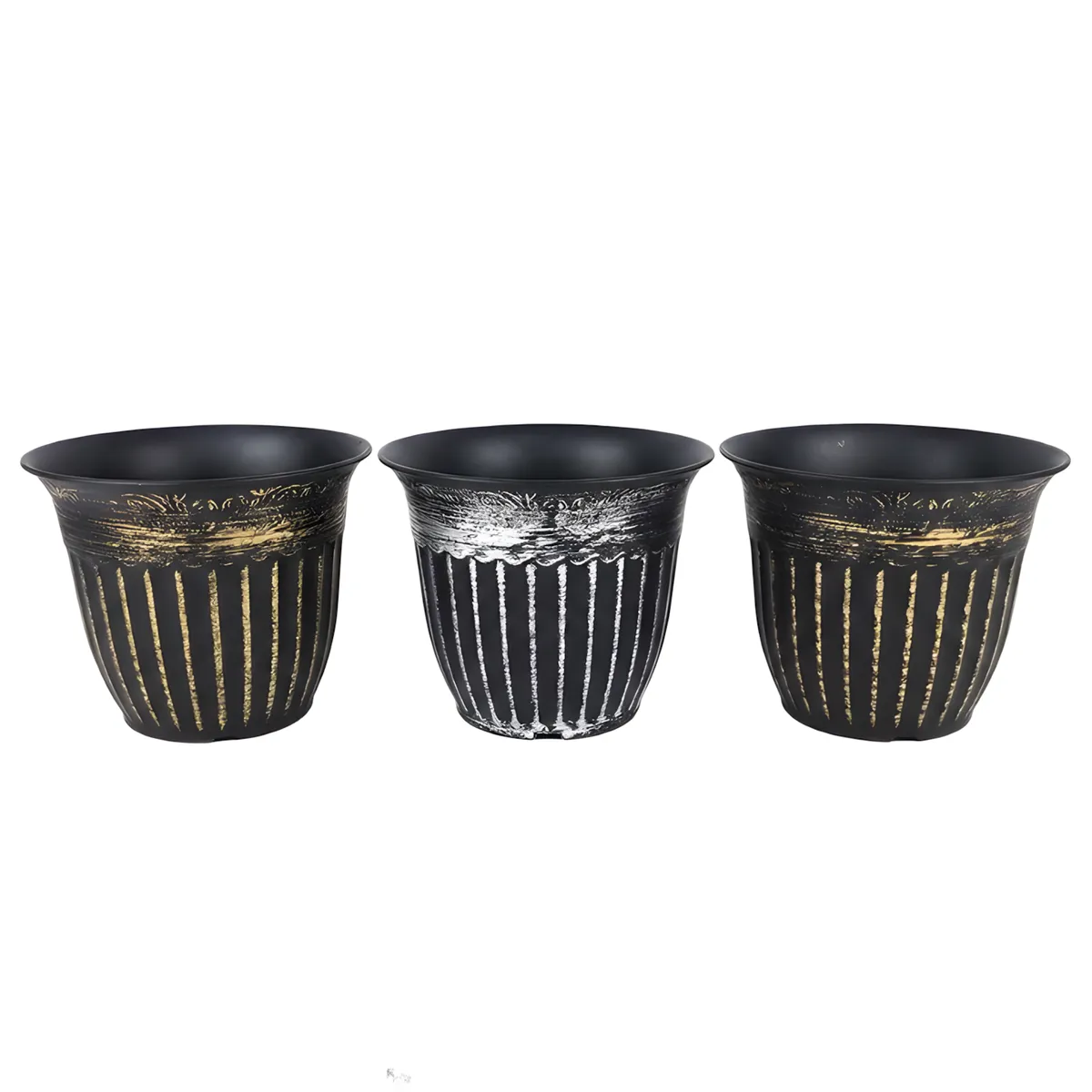 3Pack Large Planters in Mixed Colors: Indoor/Outdoor Pots