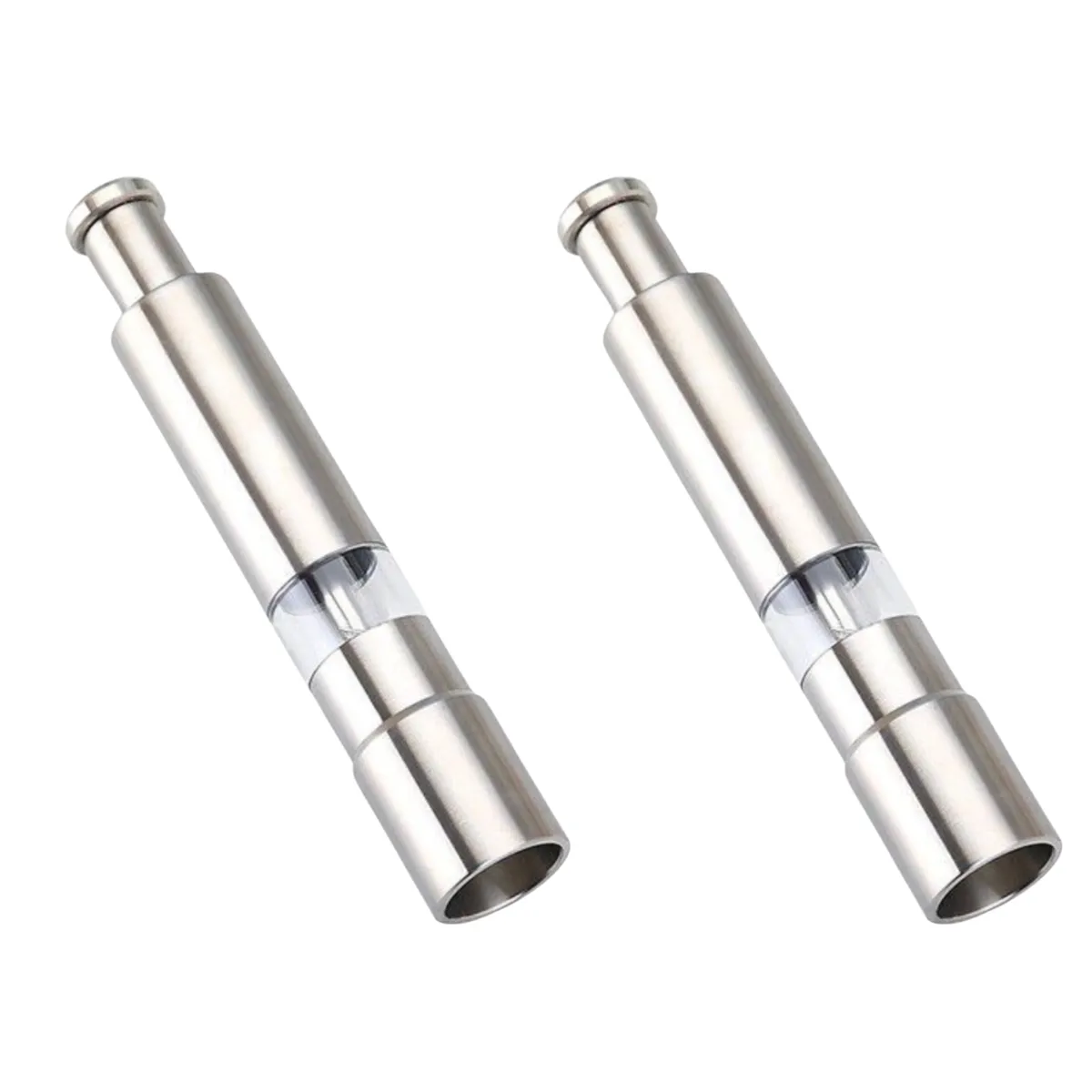 Mini Stainless Steel Salt and Pepper Grinders - 2 Pack