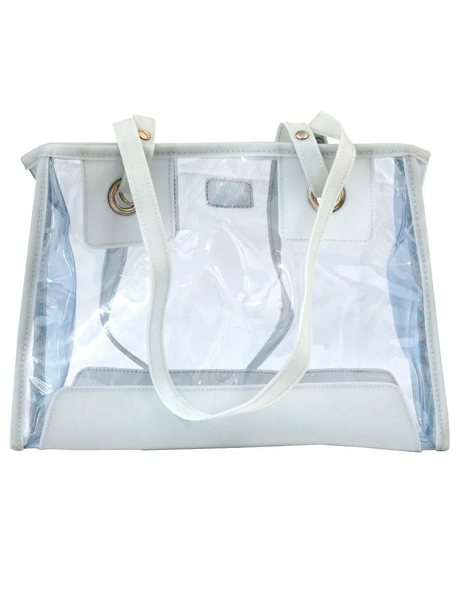 Fino 24547 Clear PVC Jelly Waterproof Bag for Travel, Beach and Daily Use - Blue
