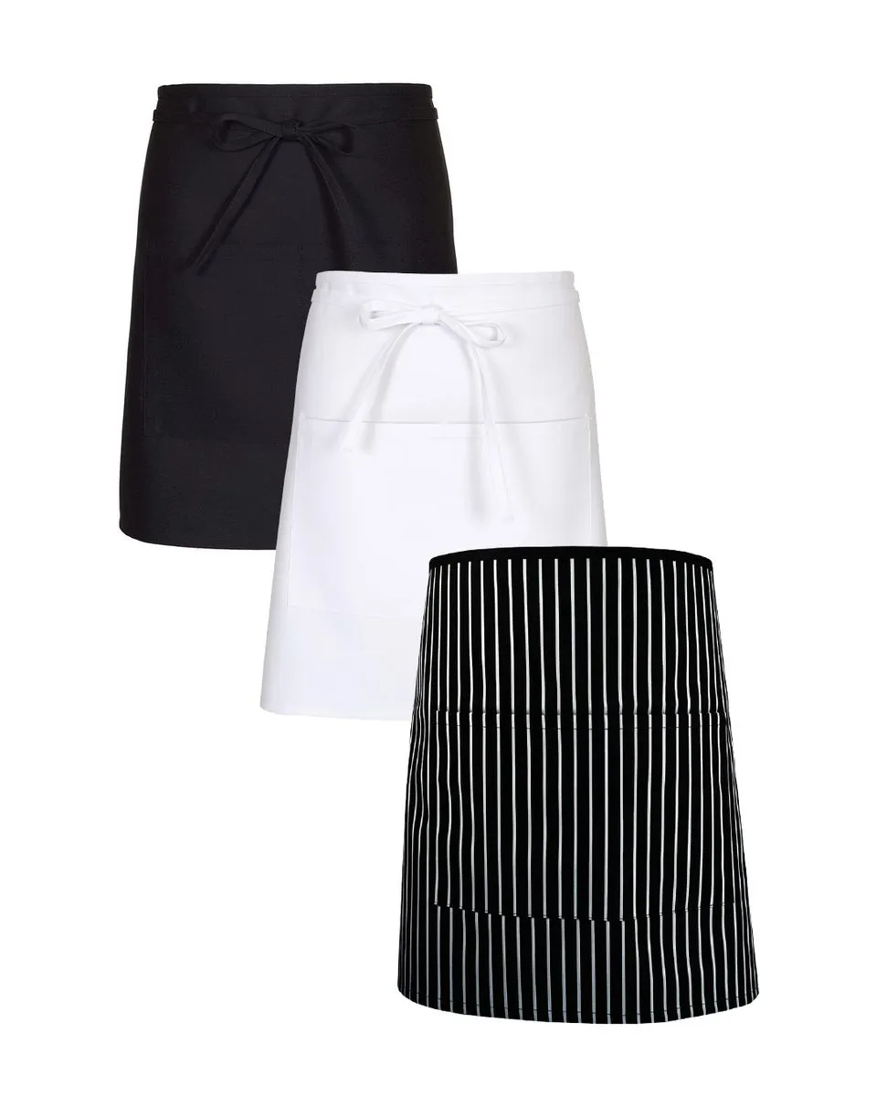The Chef Collection Cotton Twill Half Aprons 3 Pack - Assorted