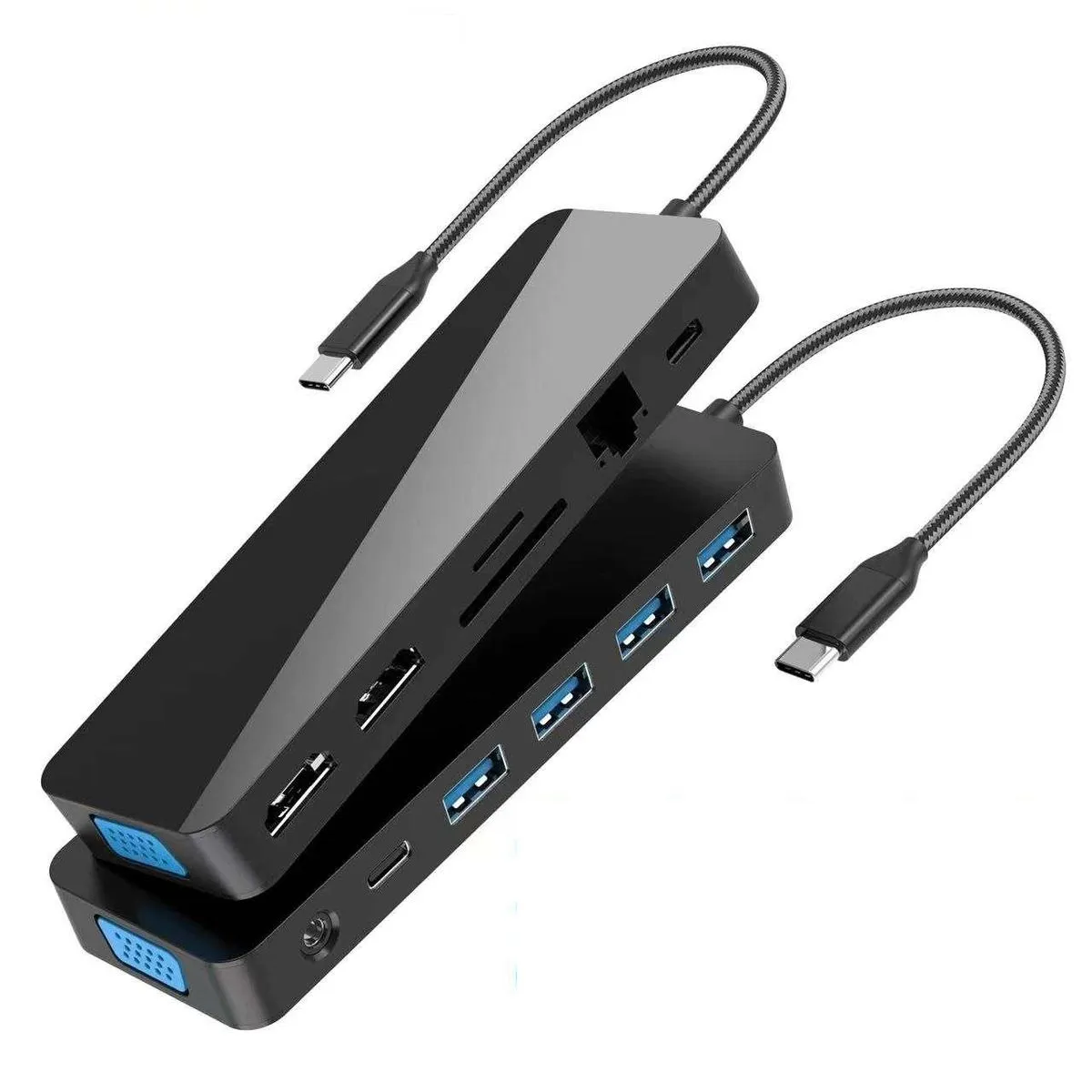 13 in 1 Docking station Universal USB Type-C Hub - Black