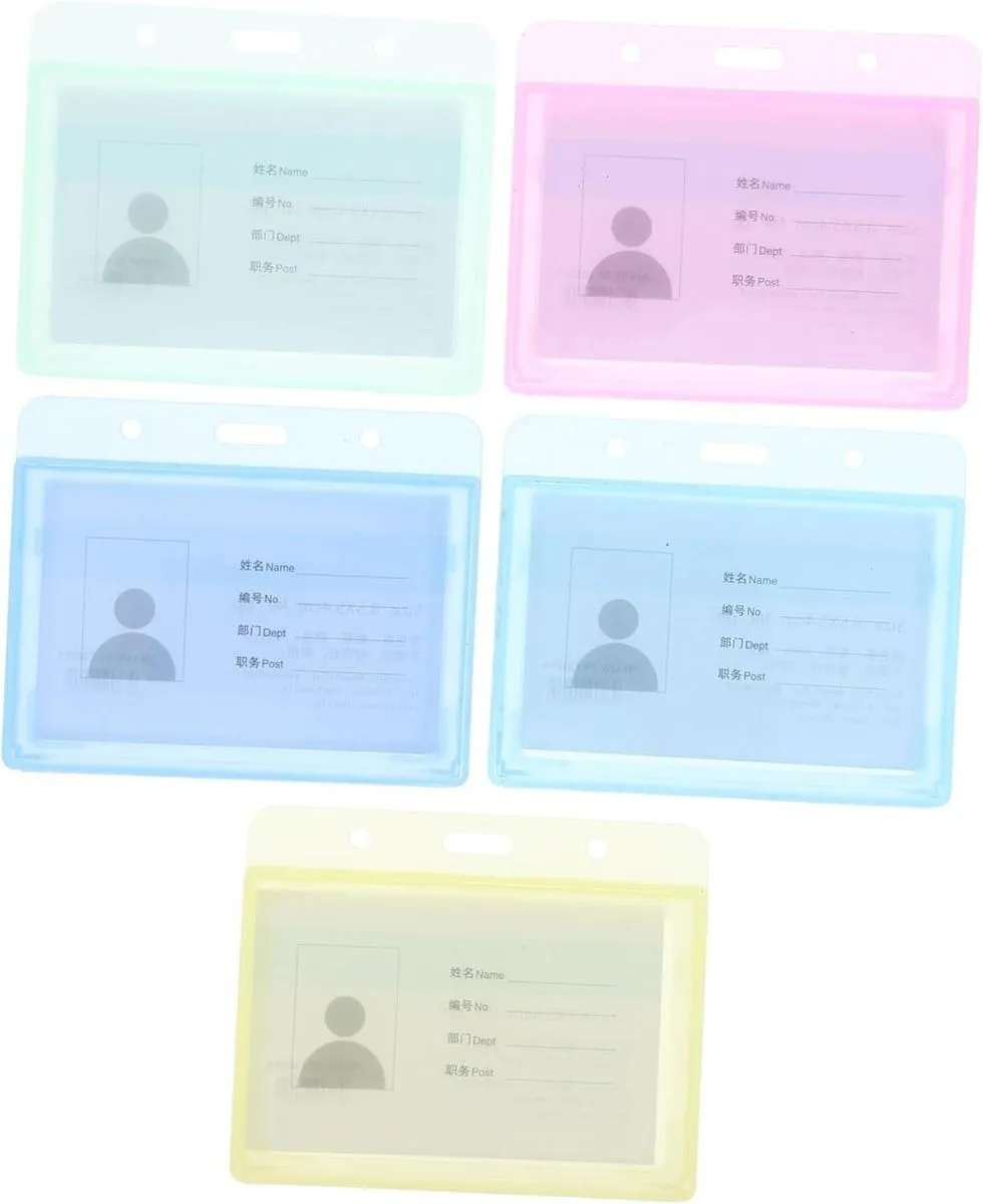 Horizontal ID Name Tag Holder Rigid Plastic Badge Case
