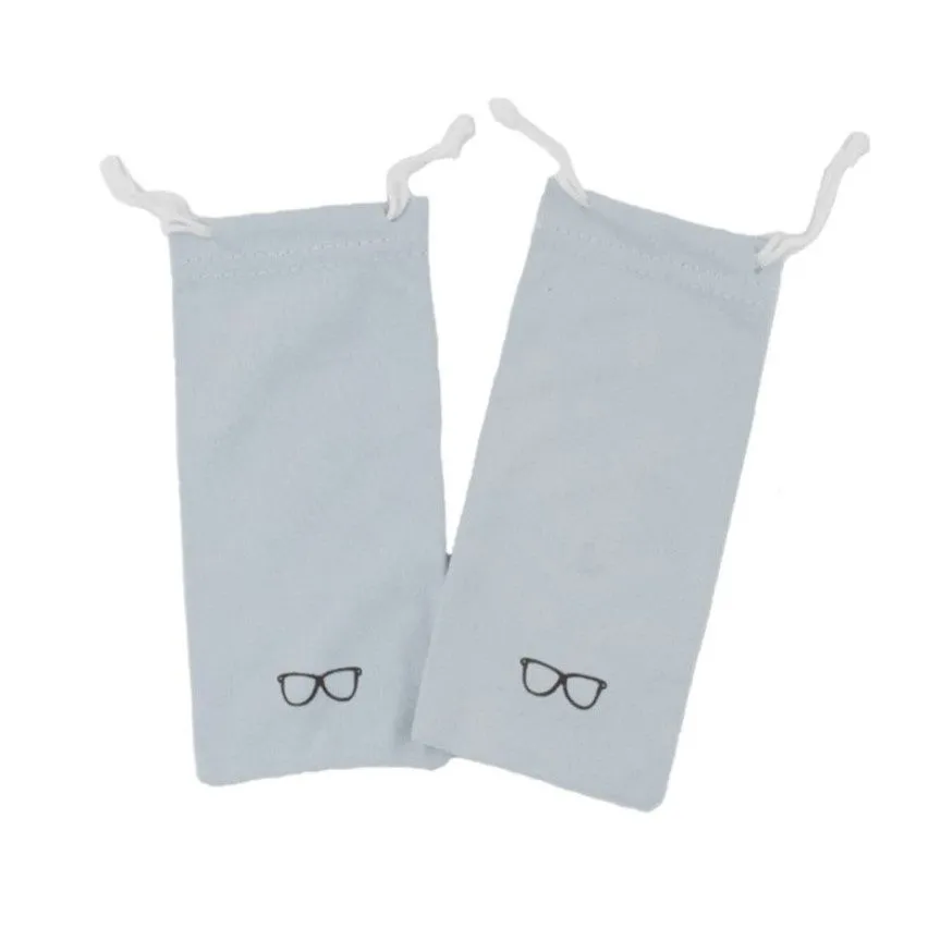 Sunglasses Storage Pouch - Suede (Pack of 2) - Light Blue
