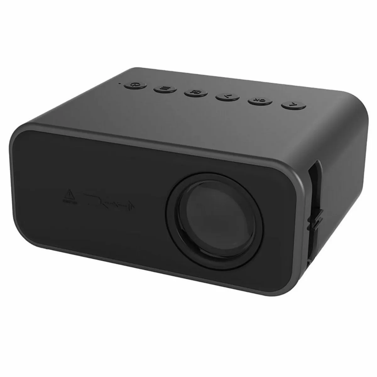 Mini LED Projector - Portable HD 1080P Home Projector with Remote - Black