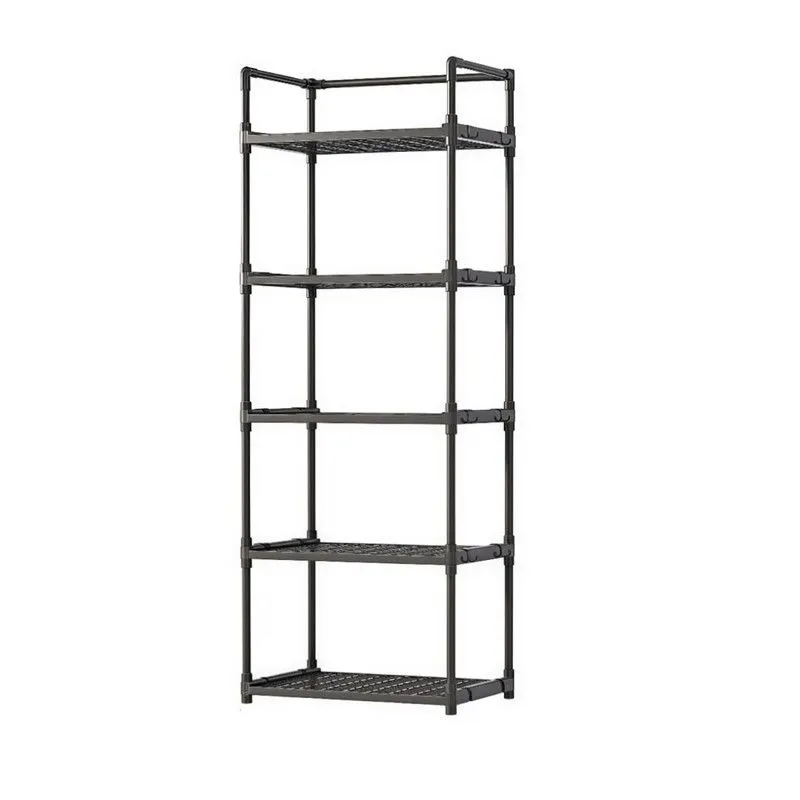 5-Tier Open Shelving Units Kitchen Storage Rack Standing Rack - Black