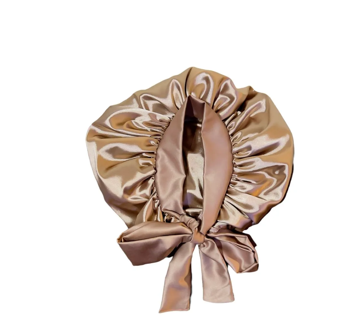 Dubis Double Layer Quality Silk Bonnet/Head Wrap For Healthy Shiny Hair. - Golden Brown