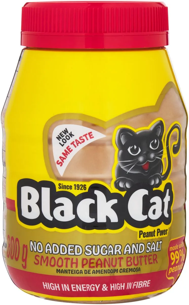 Black Cat Smooth Peanut Butter No Sugar & Salt 800g