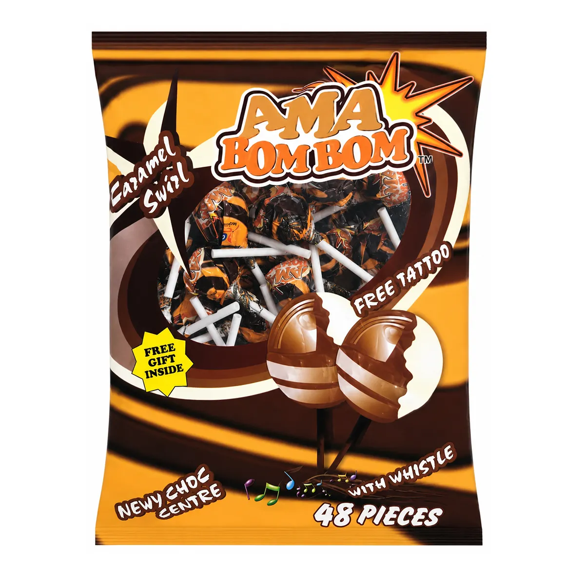 Ama Bom Bom Caramel Swirl Lollipop