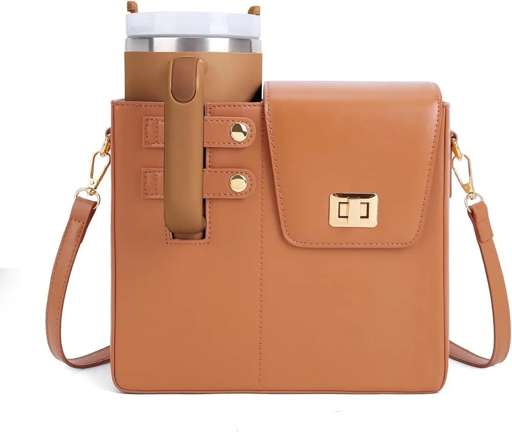 Bag Cup Stanley crossbody fuax leather - Brown