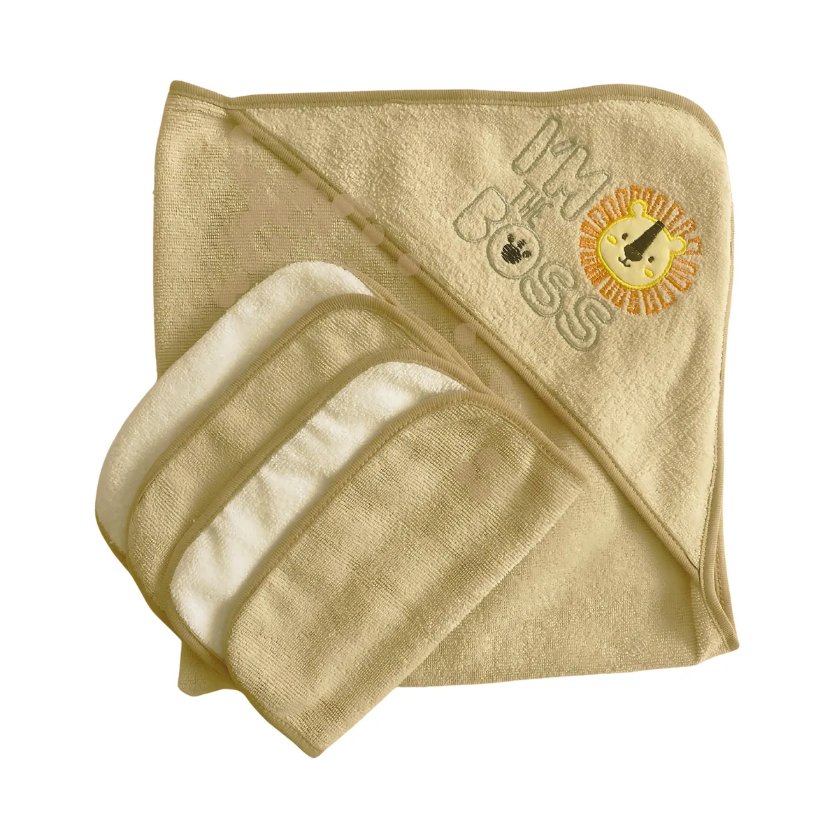 Baby Bath Towel 5-Piece Gift Set - Beige