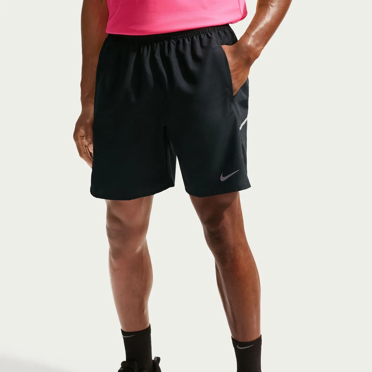 Nike Men's Miler Dri-FIT 7" Unlined Running Shorts - Black/Silver