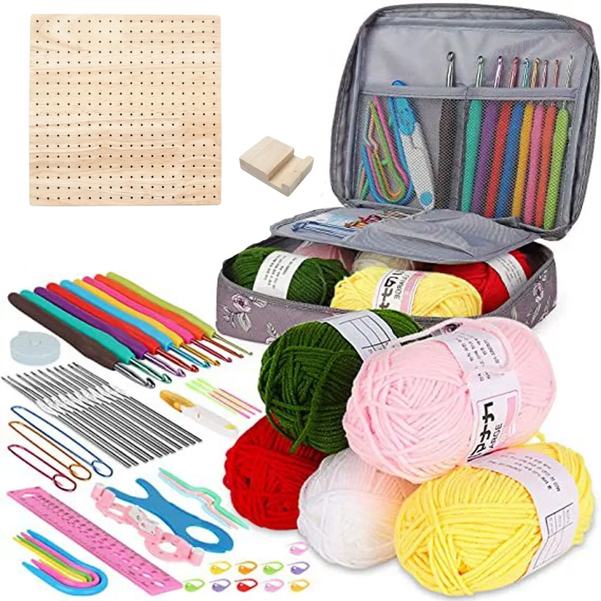 Crochet Kit for Beginner,Crochet Hook Set With Ergonomic&Lace Crochet Hooks