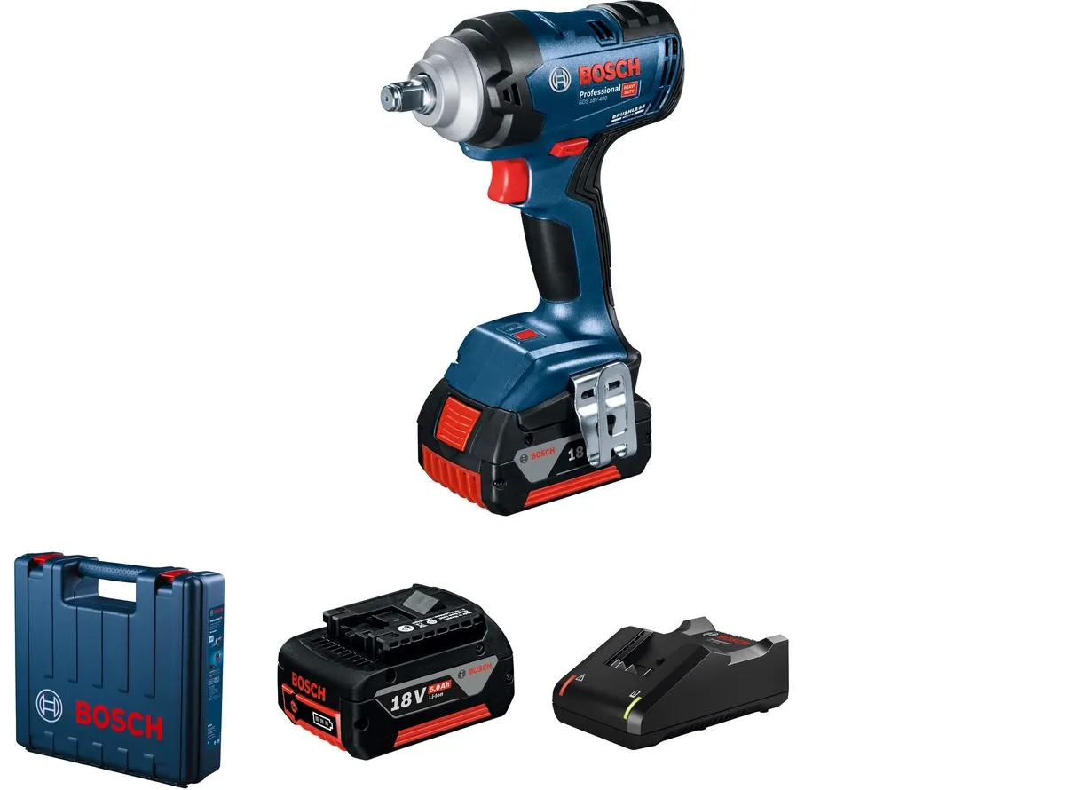 Bosch - Cordless 18V Impact Wrench - GDS 18V-400 - 2 x 5Ah Kit