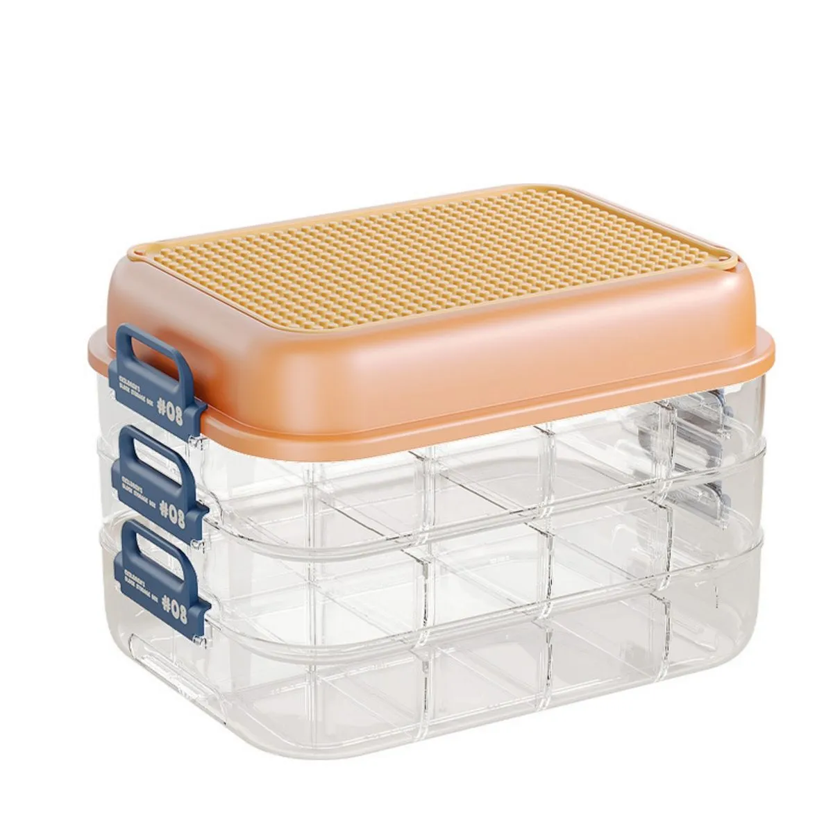 3 Layer Building Blocks Storage Box Toy Organizer Box for Building Bricks - Orange