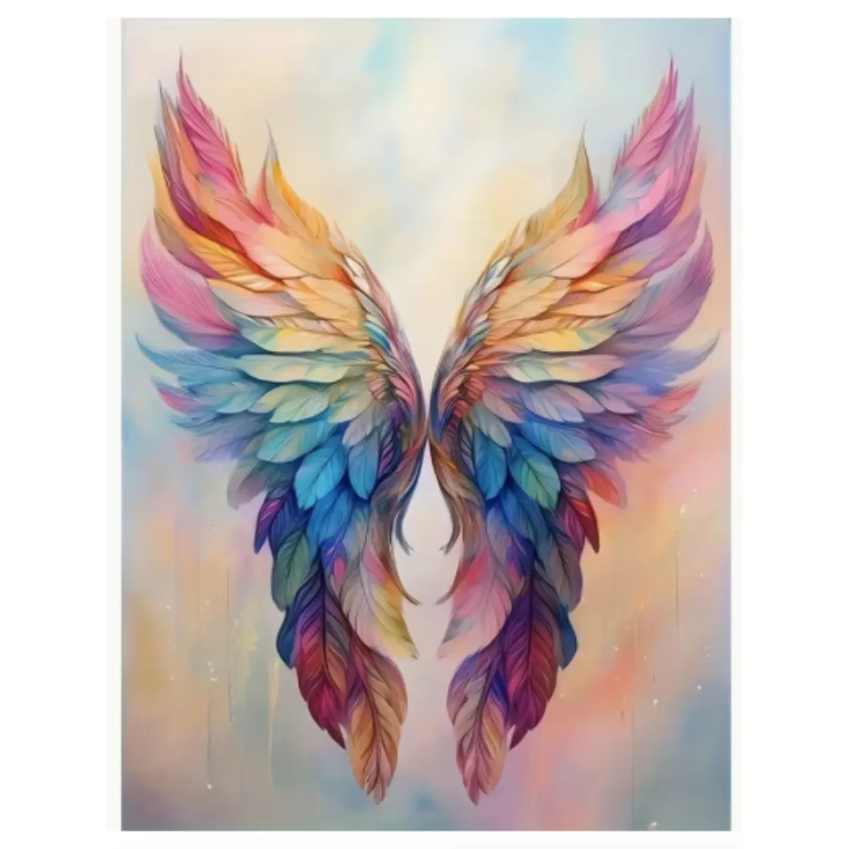 Rainbow Angel Wings Diamond Art Kit - Full Drill DIY Painting