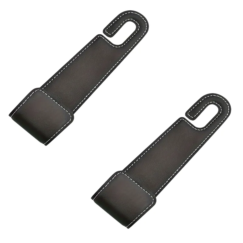 2 Pieces Leather Car Seat Headrest Hook Seat Back Organizers Bendable
