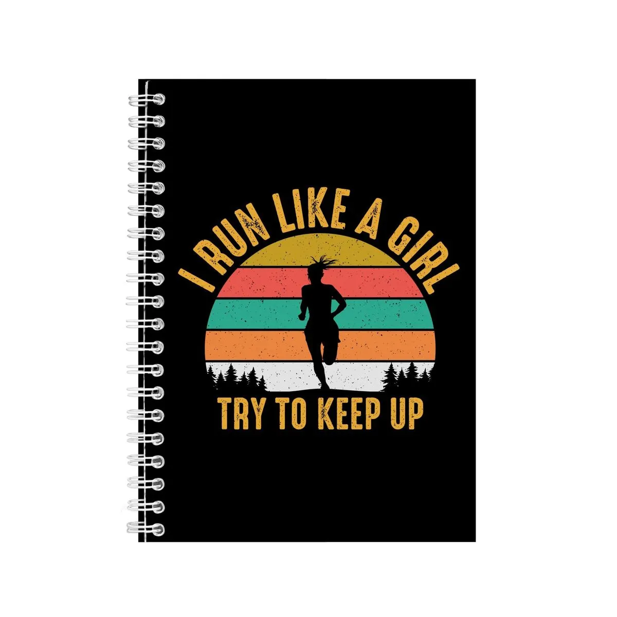 Girl A5 Notebook Spiral and Lined Running Graphic Saying Notepad Present178