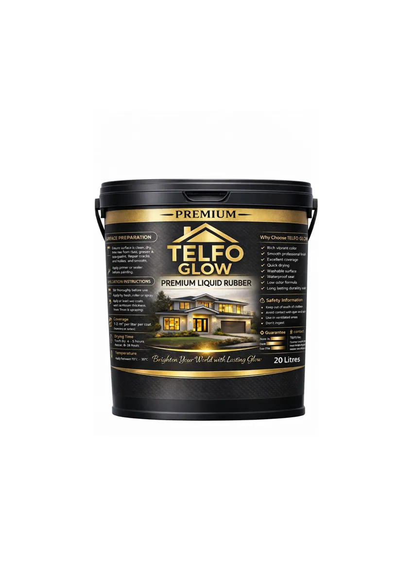 Telfo-Glow - Rubberised Roof Paint - Waterproof Leak Protection - 20L