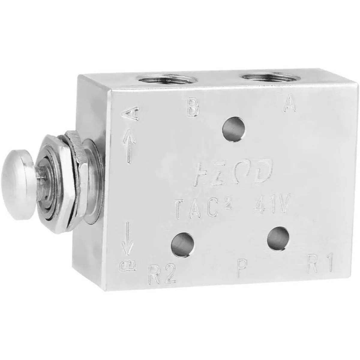 2-Position 3-Way Toggle Valve, CNC Machined Pneumatic Air Control, Metal