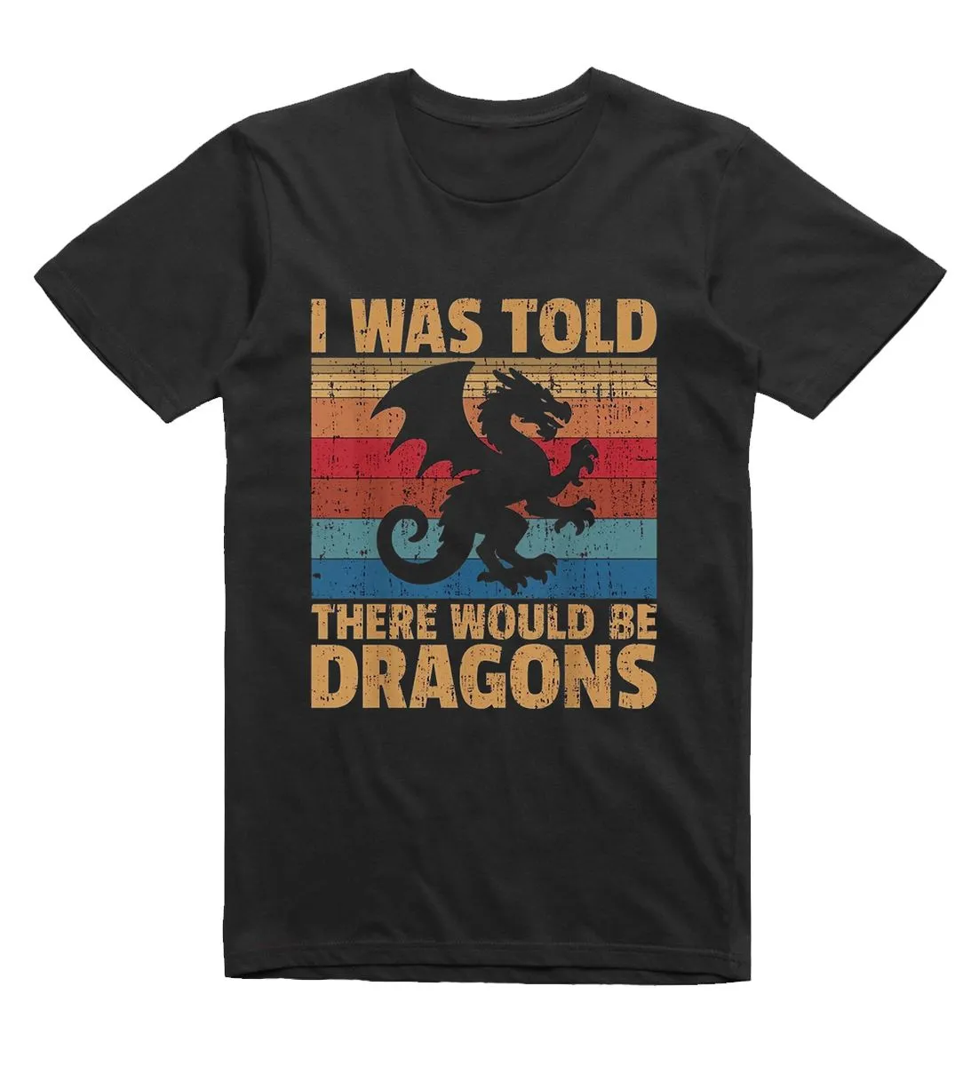 There Would Be Dragons Funny Gaming Retro RPG Tshirt