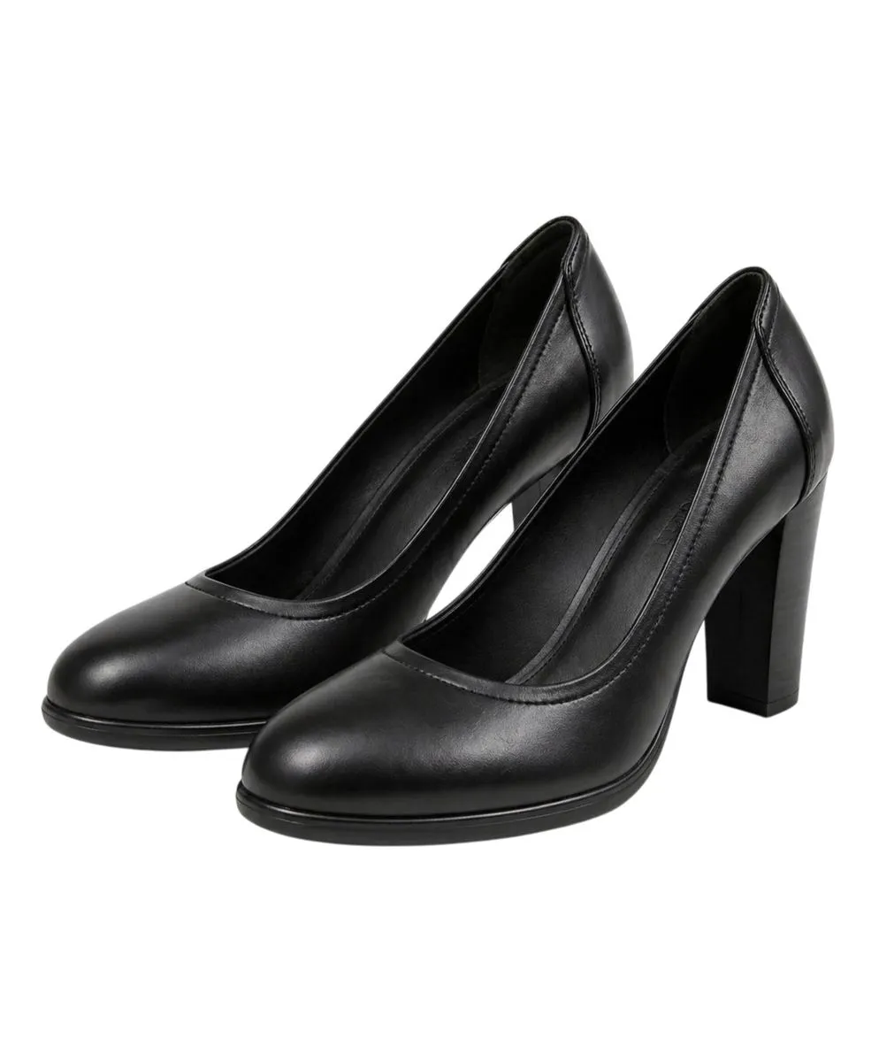 Classic Black Block Heel Pumps