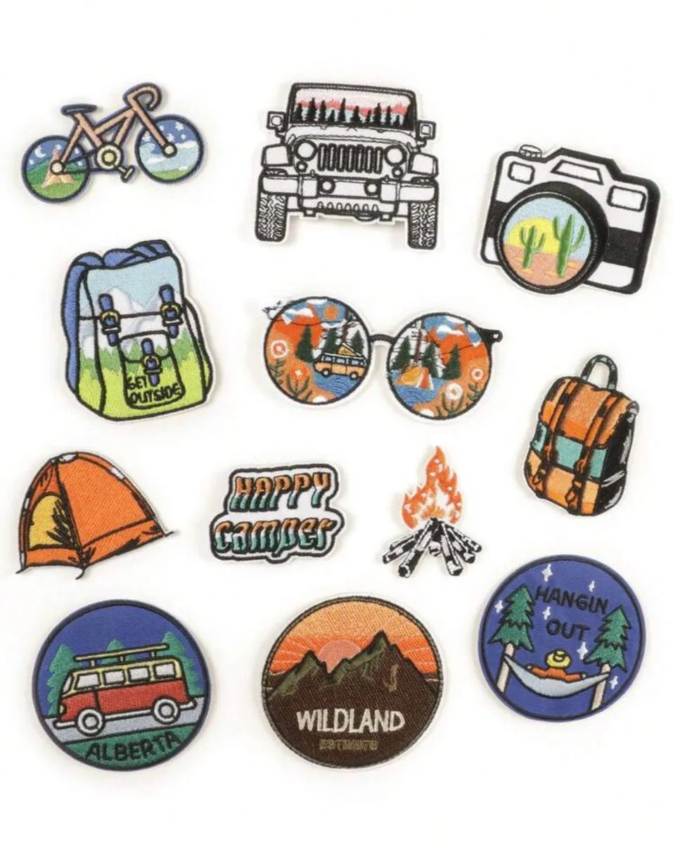 12 Pieces Outdoor Camping Iron On Matches