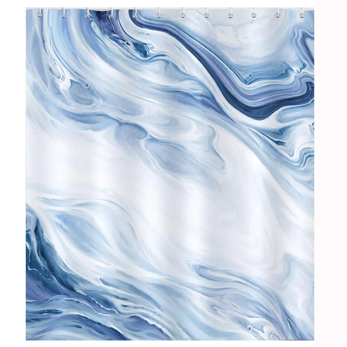 Marble Shower Curtain Abstract Modern Bathroom Curtain 180 x 180 cm - Blue