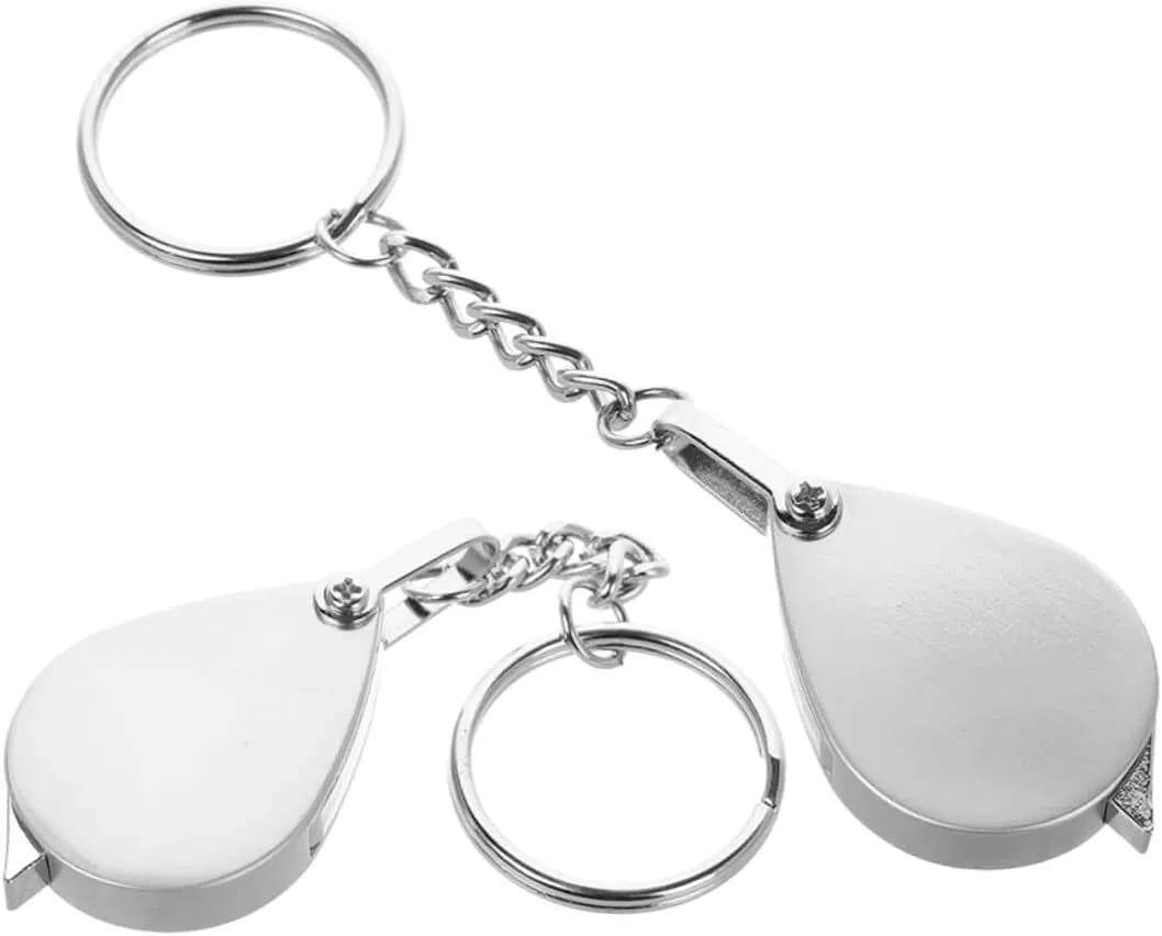 Folding Optical Glass Lens Pocket Loupe Keychain Magnifier For Jewelry & C
