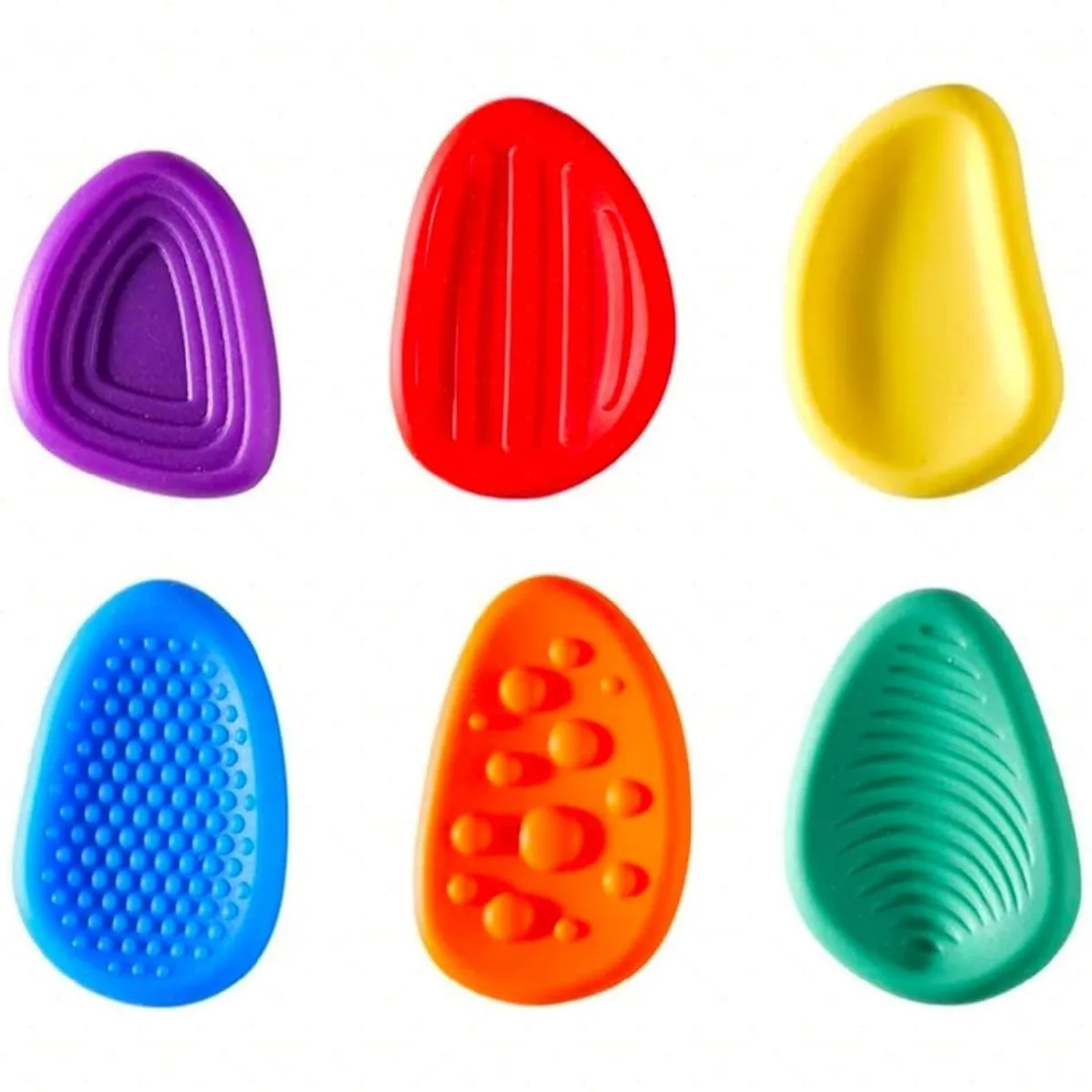 6 Pack Textured Soft Worry Stone for Autism Kids, Fidget Toys Sensory Stone