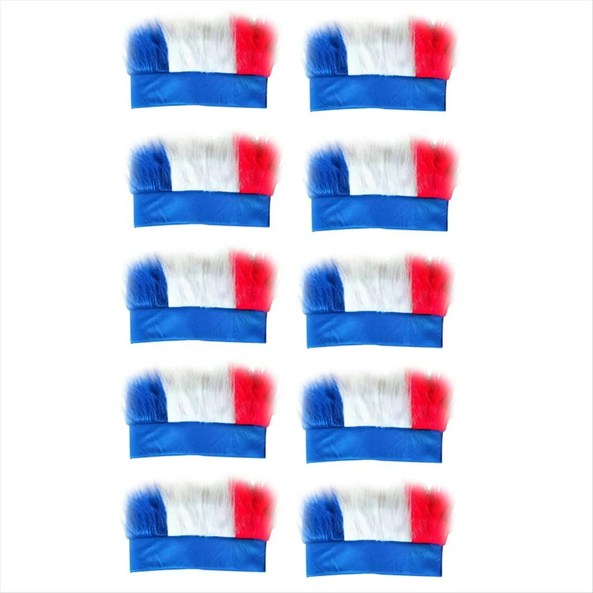 10Pcs Blue White Red Headgear For Football Match Festival Events