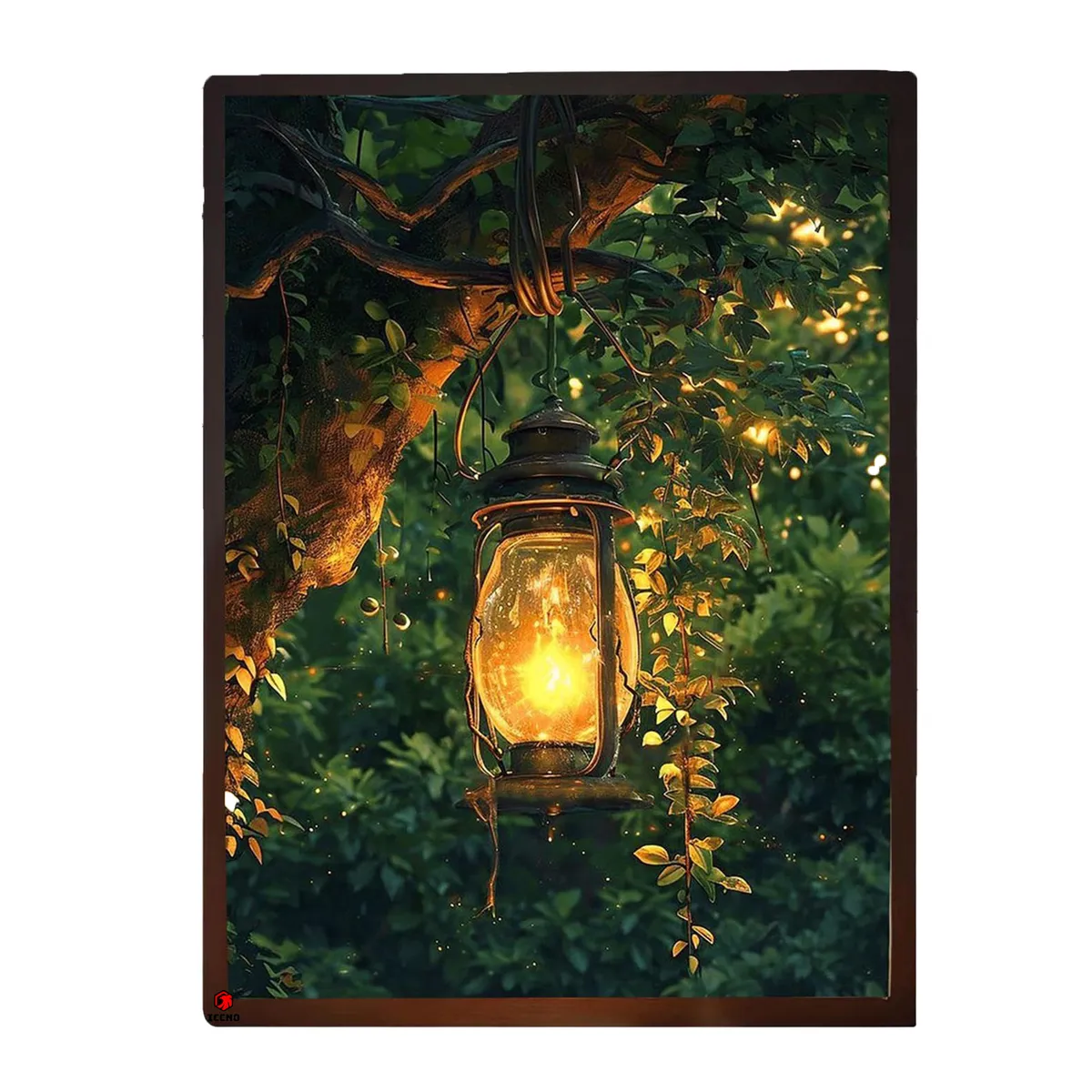 Night Light Painting Lighted Wall Art USB Powered Light Up Decor - Green