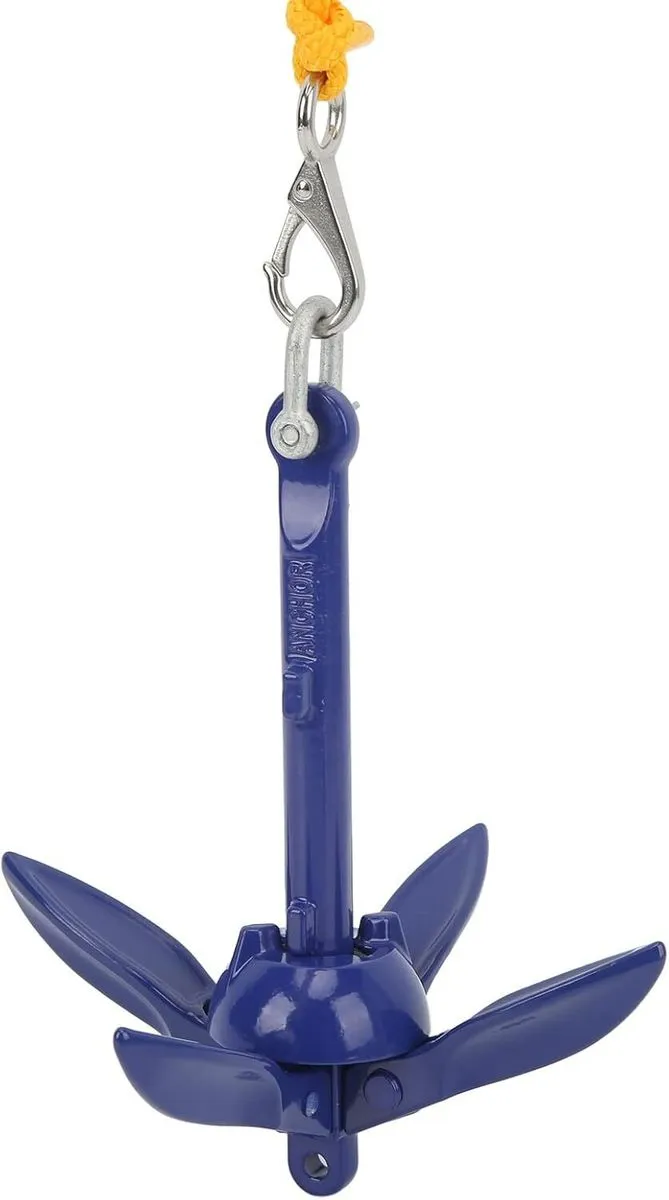 Boat Grapnel Blue Aluminium Foldable Boat Kayak Anchor Boat Anchor Kit