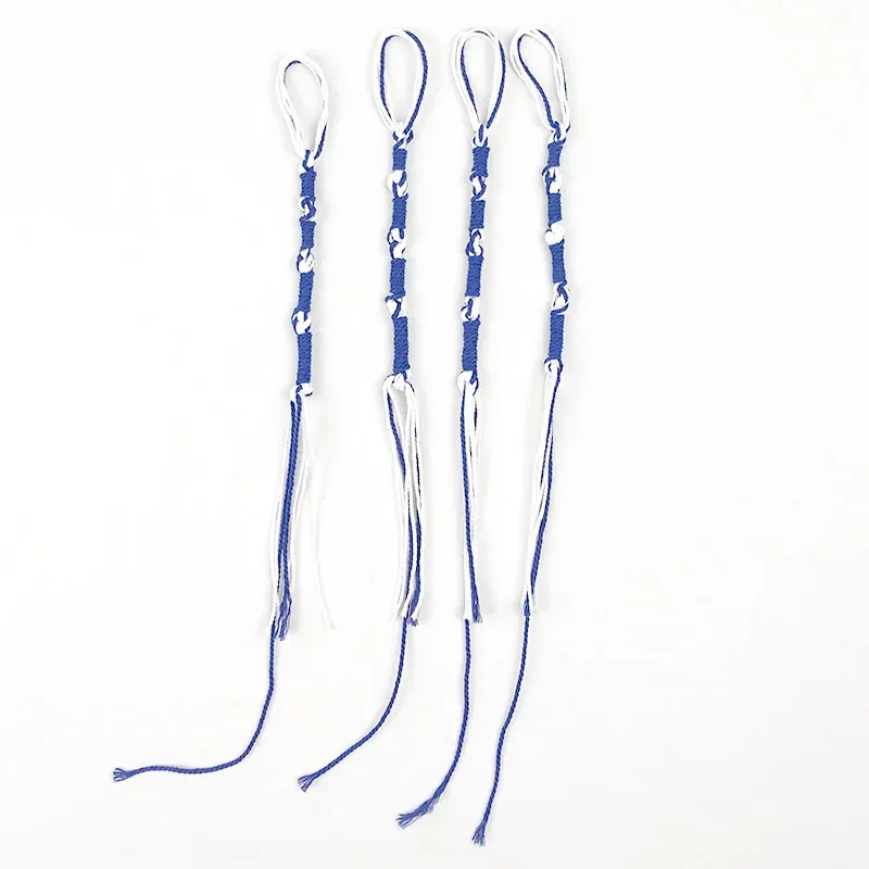 Religious Wear Judaism Tzitzits White with Blue Thread - 40cm - Set of 4