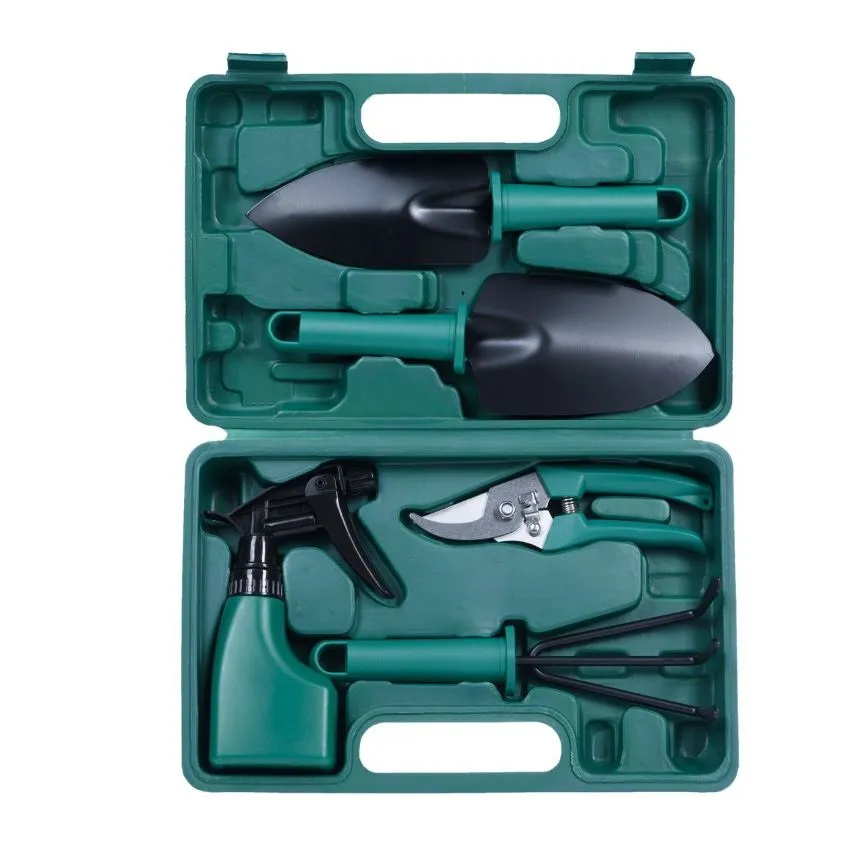 5 Piece Green Garden Tools
