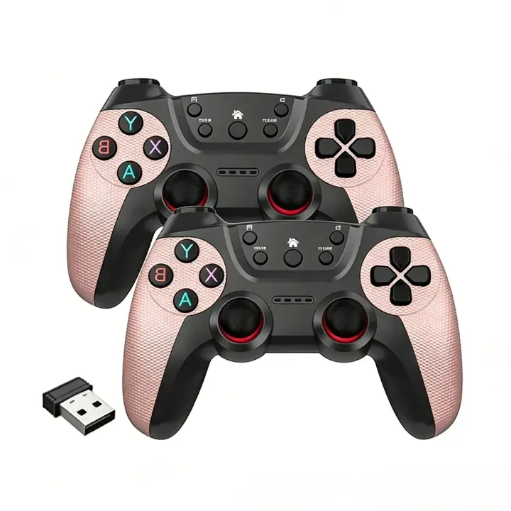 ABTOR Battery-Operated Gamepad Controller Set (2 Pcs) - Gaming Accessory - Pink