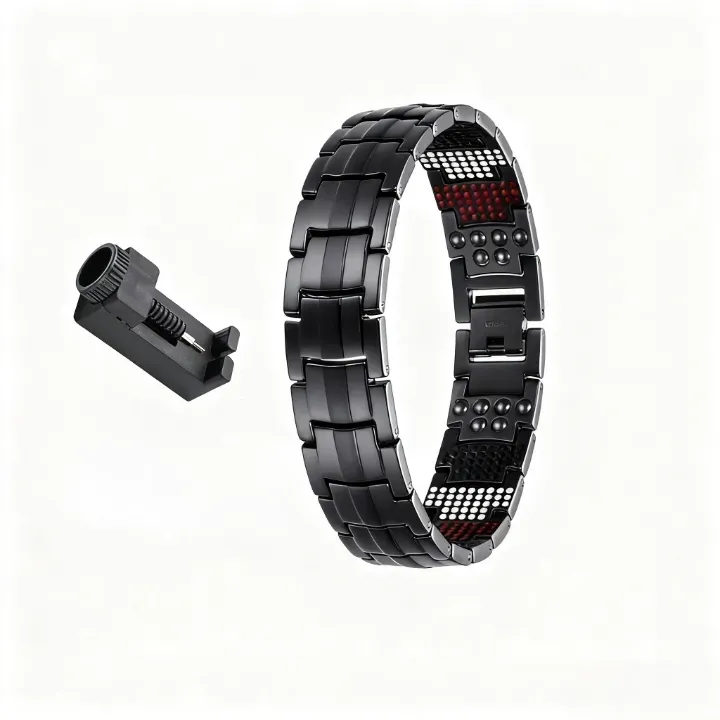 ABTOR 591-Mineral Magnetic Therapy Bracelet - Adjustable Finish for Daily - Black