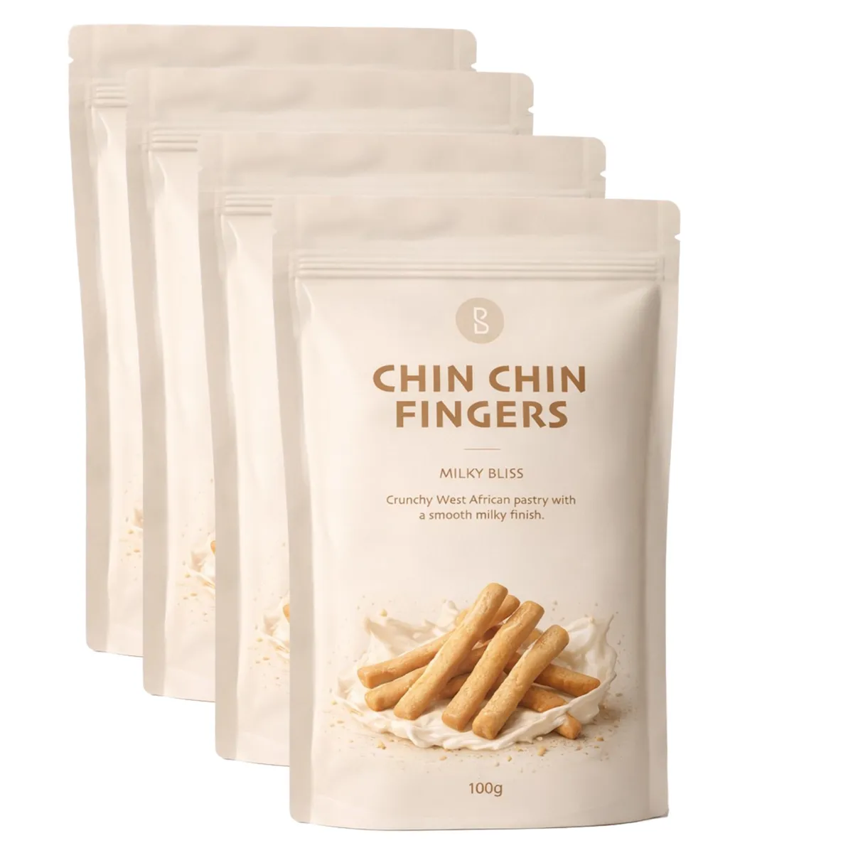 Boat & Sue Chin Chin Fingers 4 x 100g - Milky Bliss