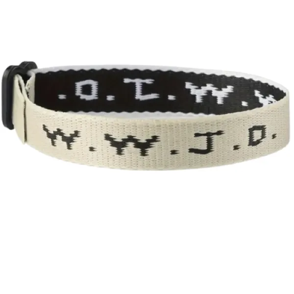 WWJD 'What Would Jesus Do' Wrist Band Bracelets - Beige