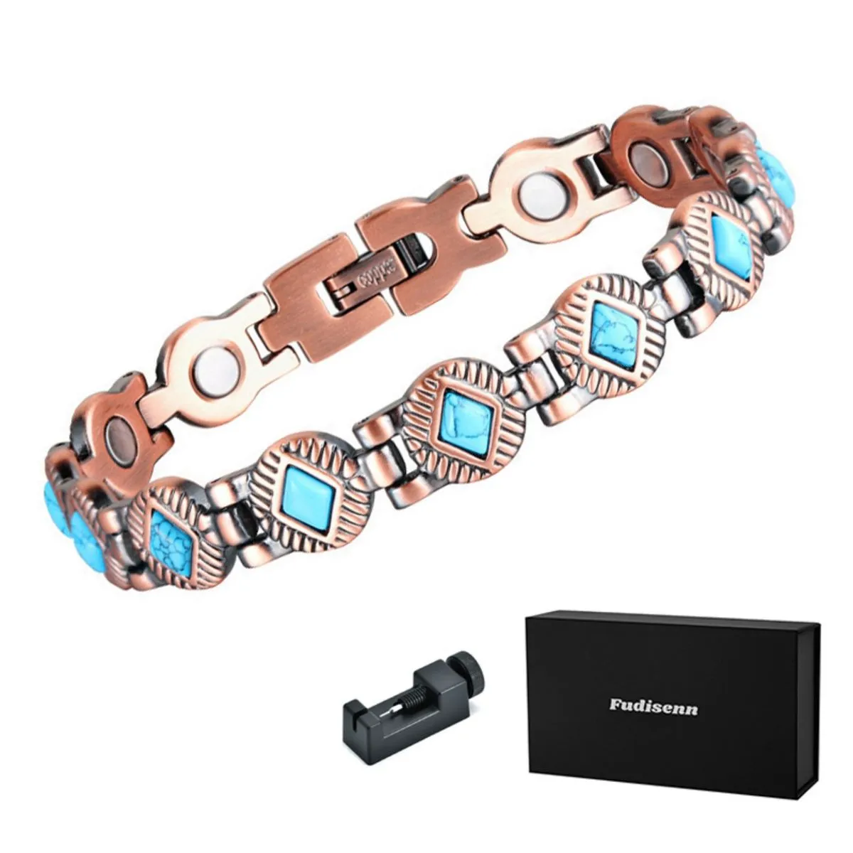 Pure Copper Magnetic Bracelet - Arthritis Pain Relief - Blue