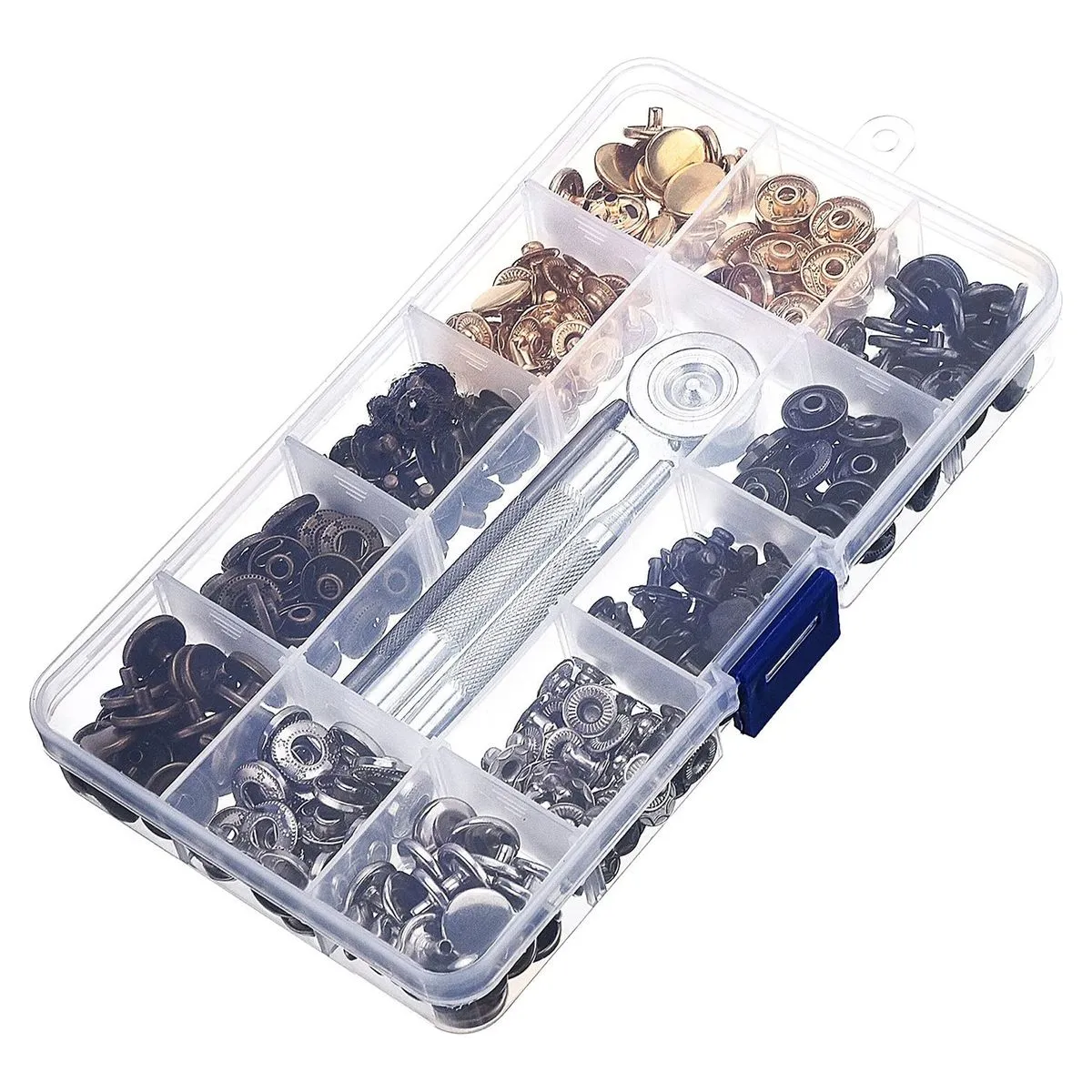 Craft Metal Snap Button Ring Press Snap DIY Leather Rivet Kit-100 pieces