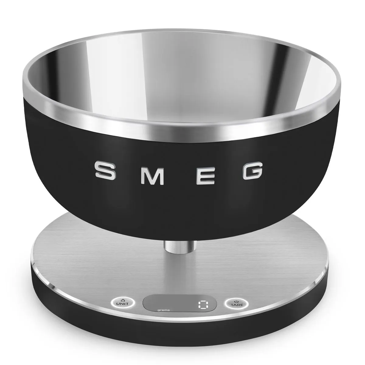 Smeg Kitchen Scale max 5kg, Rechargeable Battery LCD Display - Matt Black